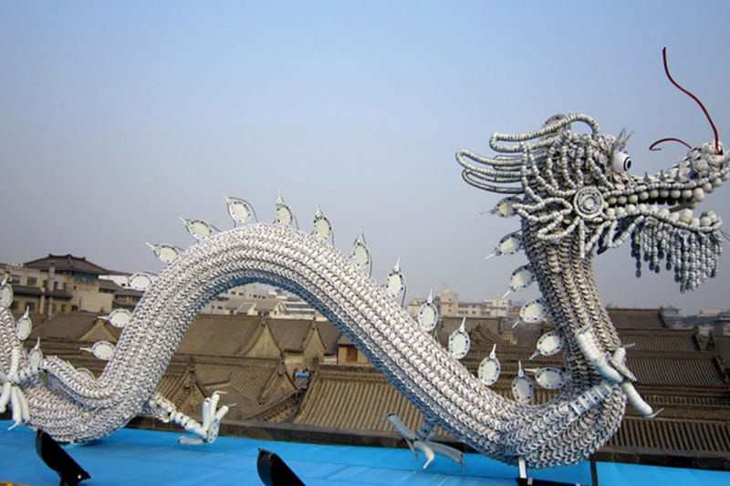 瓷器彩灯，瓷器龙彩灯，瓷器凤凰彩灯