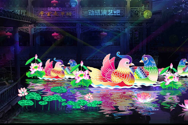 鸳鸯戏水花灯设计图