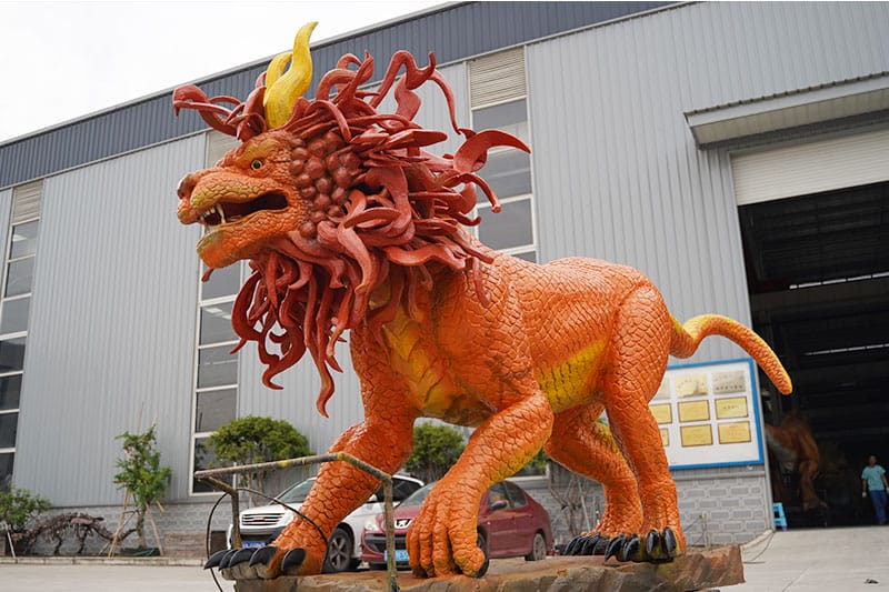 龙生九子动态雕塑-狻猊